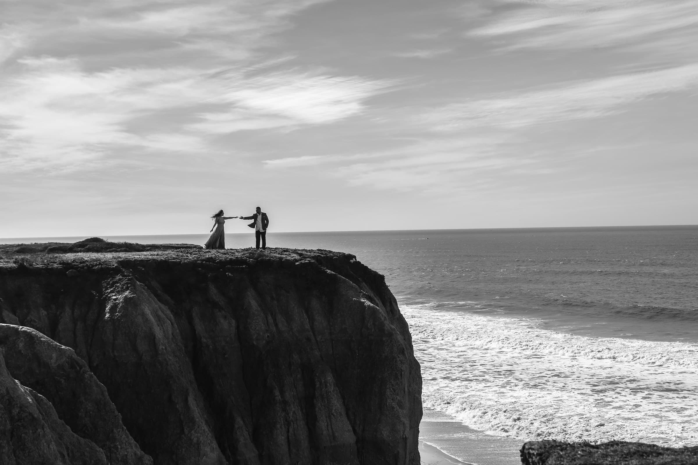 Couple on a coastal cliff