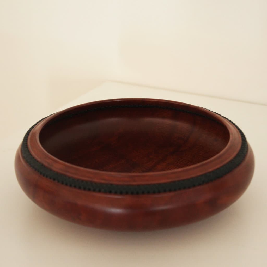 Turned Jarrah Bowl, Beaded Rim