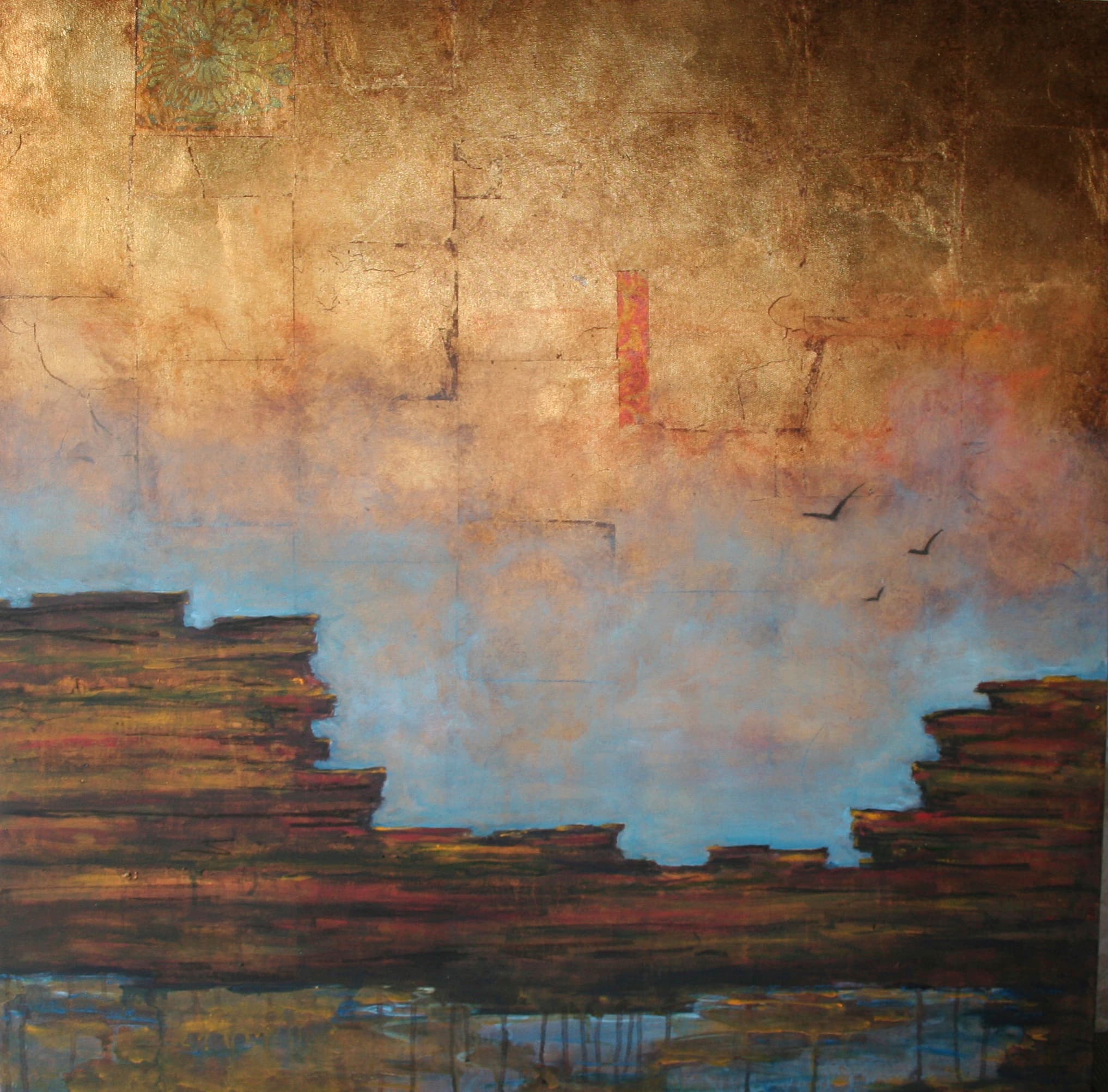 Gold Sky, Birds in Flight