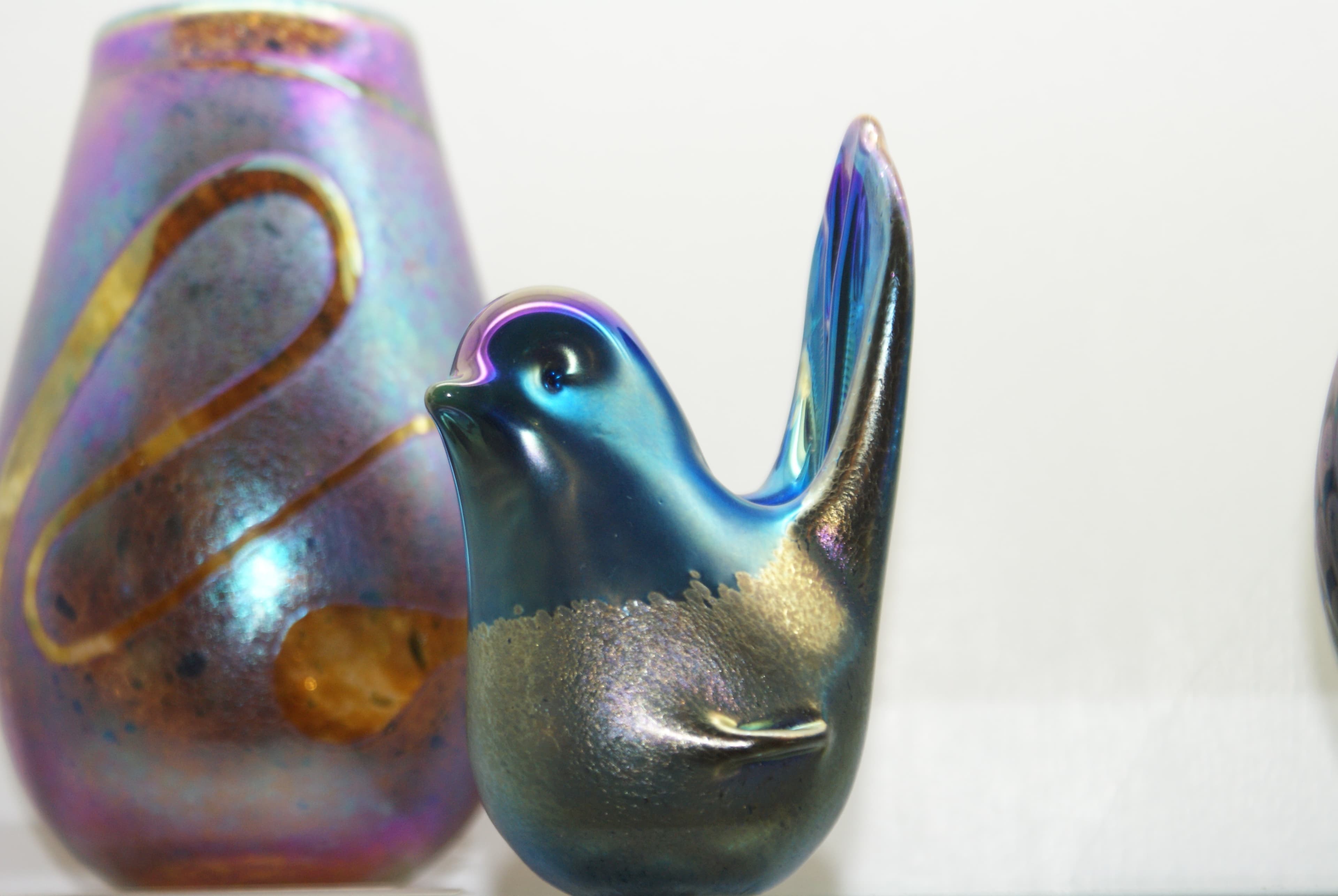 Iridescent Vessel & Bird